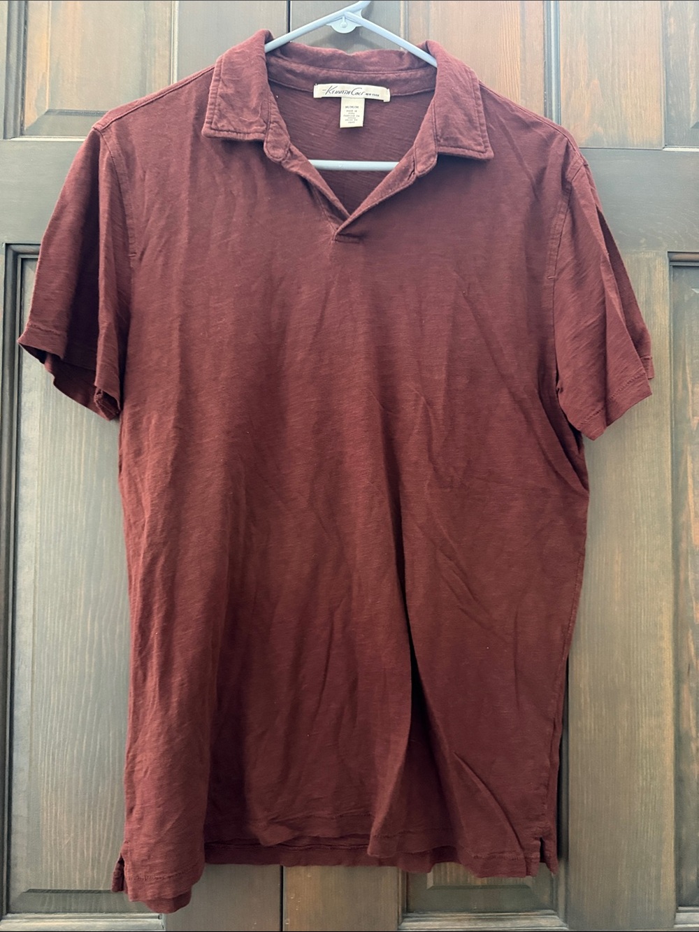 Kenneth Cole Reaction Men's Short Sleeve Polo - Burgundy Wine medium